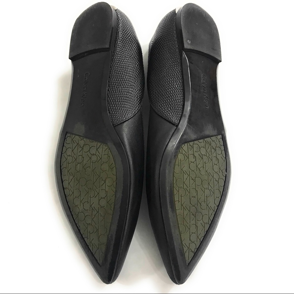 (Sold)Calvin Klein Womens Black Pointy Flats 8 1/2 - Picture 8 of 8